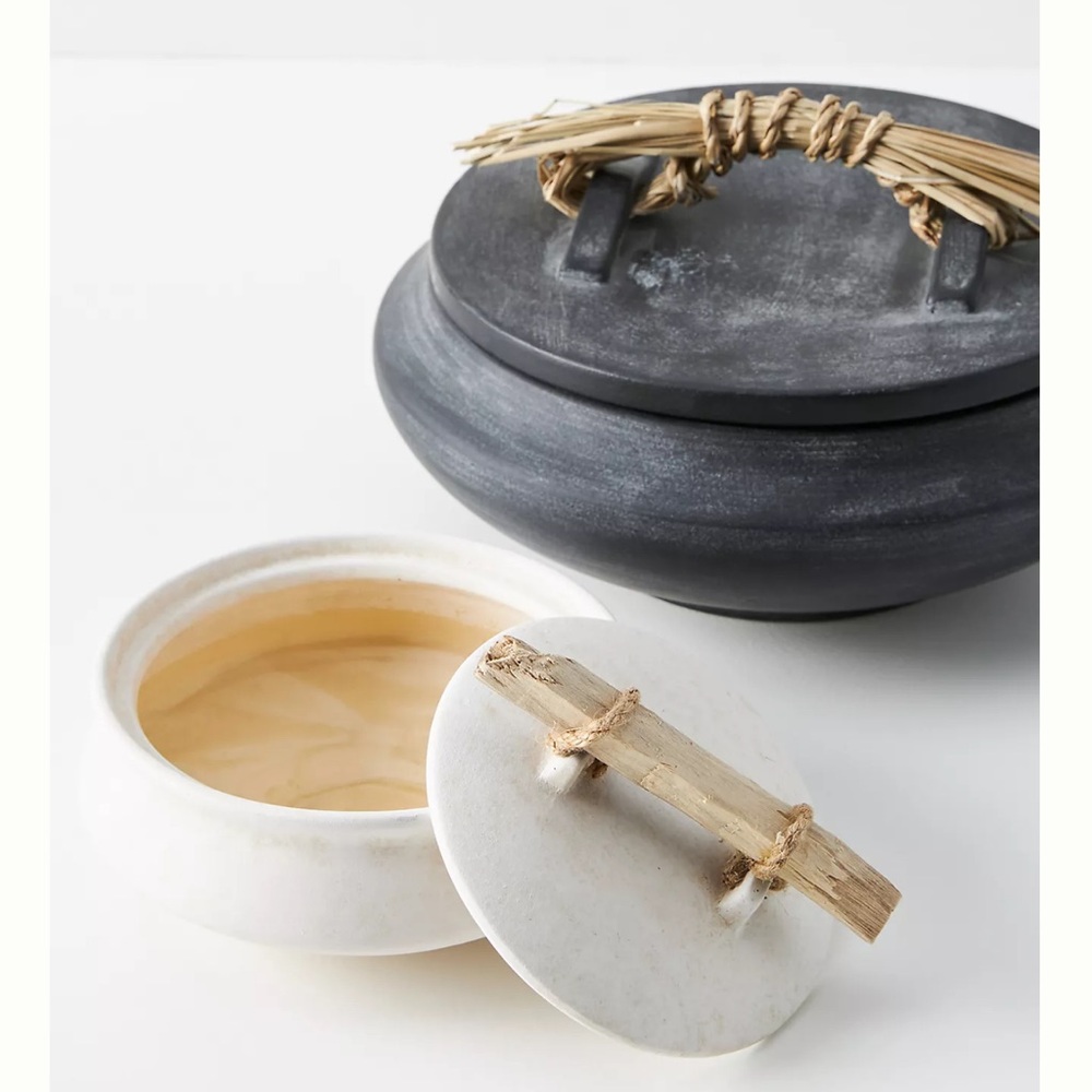 Anthropologie White Ceramic Container